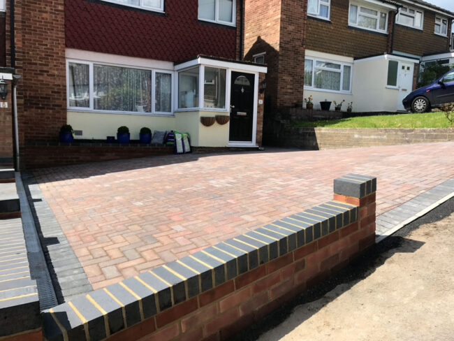 New block driveway and retaining wall, High Wycombe
