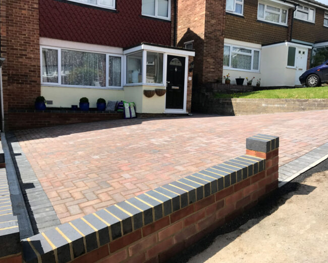 New block driveway and retaining wall, High Wycombe