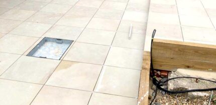 New Porcelain Patio and Landscaping, Wooton, Oxfordshire During 6