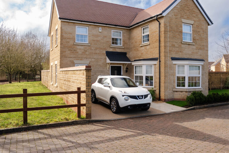 Resin Bound Driveway and Porcelain Patio Path, Marcham, Oxfordshire. New Driveway Company