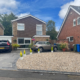 New gravel driveway with block edging